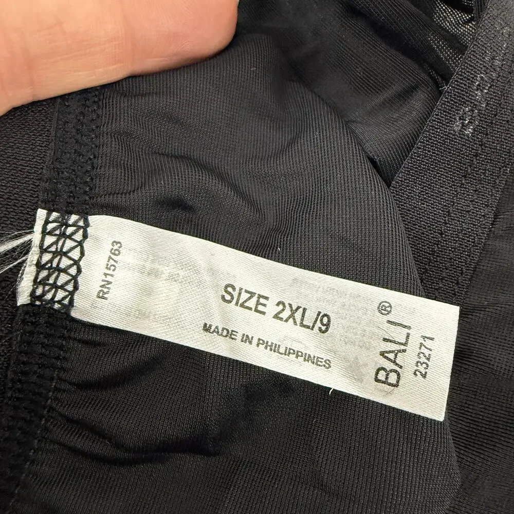 Bali Full Cut Fit Hi Cut 23271 Black Size 2XL/9